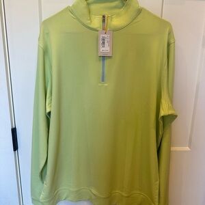 Peter Millar Sprit Green Quarter-Zip Pullover